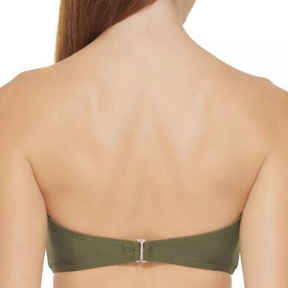 DKNY Colorblocked Bandeau Bikini Swim Top Moss Green S - Picture 6 of 11